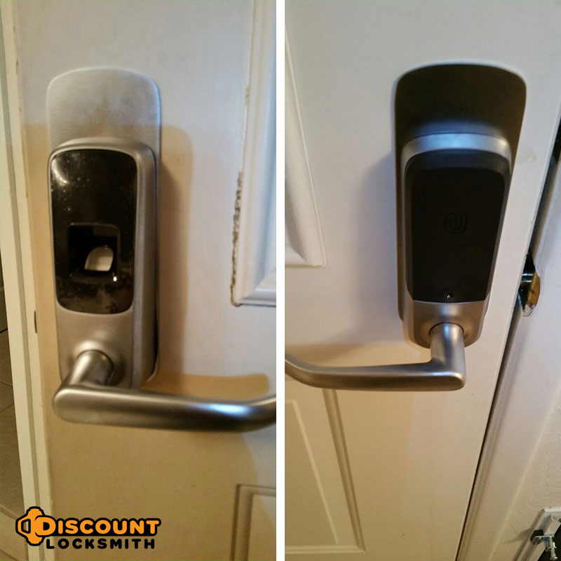 Electronic biometric fingerprint door lock.
